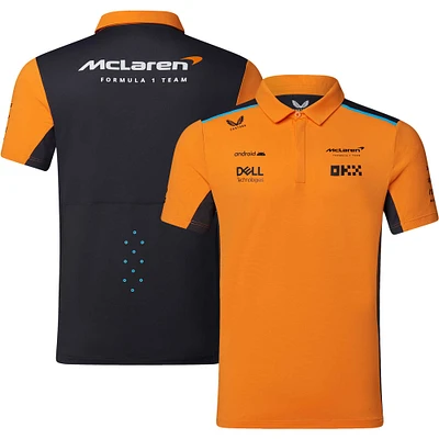 Men's Castore Orange/Charcoal McLaren F1 Team 2023 Replica Polo