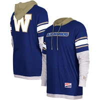 Men's 5th & Ocean by New Era Blue Winnipeg Bombers Twofer Pullover Hoodie