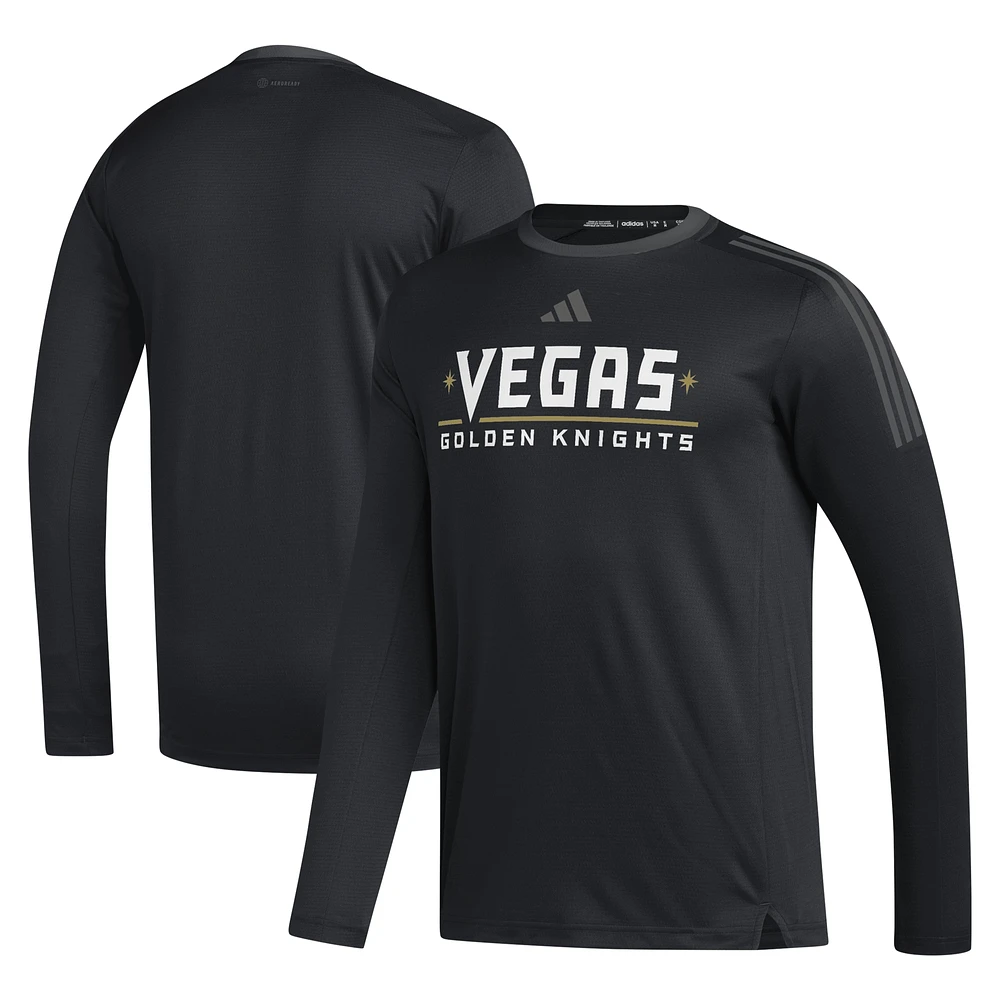 Men's adidas Black Vegas Golden Knights AEROREADY® Long Sleeve T-Shirt