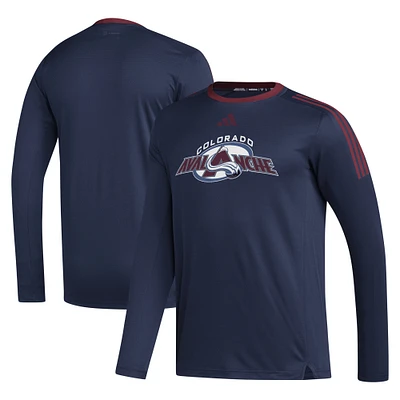 Men's adidas Navy Colorado Avalanche AEROREADY® Long Sleeve T-Shirt