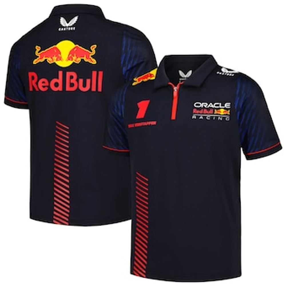 Youth Castore Max Verstappen Navy Red Bull Racing 2023 Driver Edition Quarter-Zip Polo