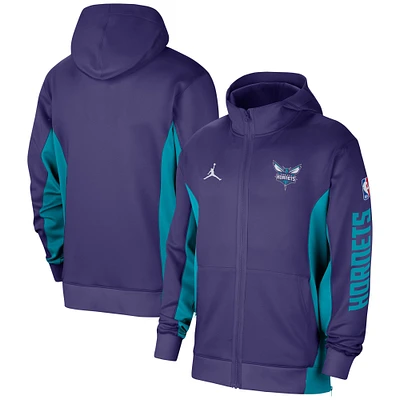 Men's Jordan Brand Purple Charlotte Hornets 2023/24 Authentic Showtime Full-Zip Hoodie