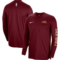 Unisex Nike Wine Cleveland Cavaliers 2023/24 Authentic Pregame Long Sleeve Shooting Shirt