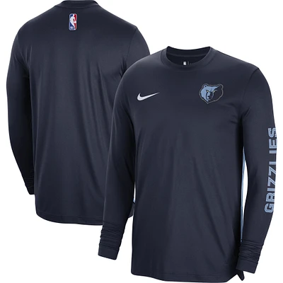 Unisex Nike Navy Memphis Grizzlies 2023/24 Authentic Pregame Long Sleeve Shooting Shirt