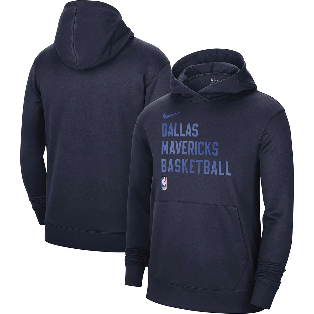 Unisex Nike Navy Dallas Mavericks 2023/24 Performance Spotlight On-Court Practice Pullover Hoodie