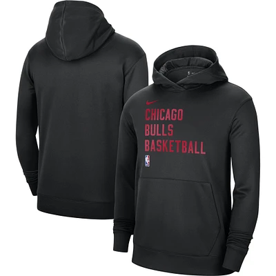 Unisex Nike Black Chicago Bulls 2023/24 Performance Spotlight On-Court Practice Pullover Hoodie