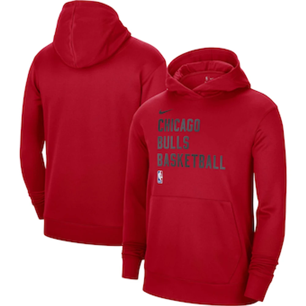 Unisex Nike Red Chicago Bulls 2023/24 Performance Spotlight On-Court Practice Pullover Hoodie