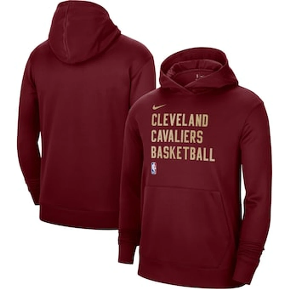 Unisex Nike Wine Cleveland Cavaliers 2023/24 Performance Spotlight On-Court Practice Pullover Hoodie