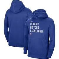 Unisex Nike Blue Detroit Pistons 2023/24 Performance Spotlight On-Court Practice Pullover Hoodie