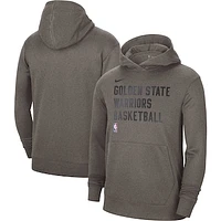 Unisex Nike Olive Golden State Warriors 2023/24 Performance Spotlight On-Court Practice Pullover Hoodie