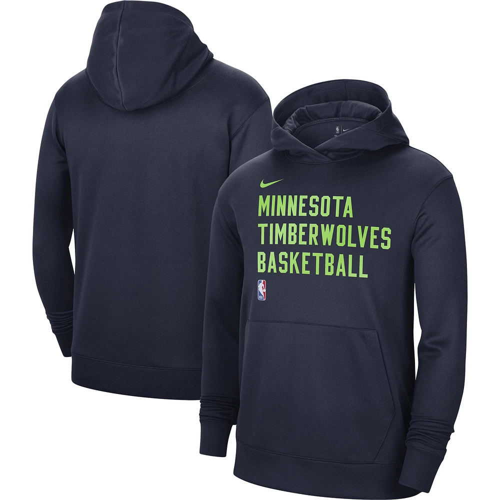 Unisex Nike Navy Minnesota Timberwolves 2023/24 Performance Spotlight On-Court Practice Pullover Hoodie