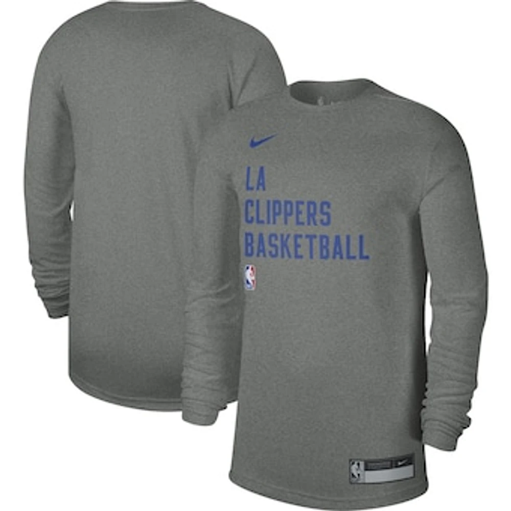 Unisex Nike Heather Gray LA Clippers 2023/24 Legend On-Court Practice Long Sleeve T-Shirt