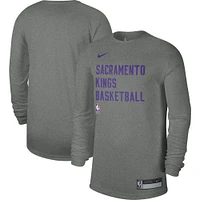 Unisex Nike Heather Gray Sacramento Kings 2023/24 Legend On-Court Practice Long Sleeve T-Shirt