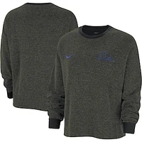 Women's Nike  Black Duke Blue Devils Yoga Script Pullover Sweatshirt