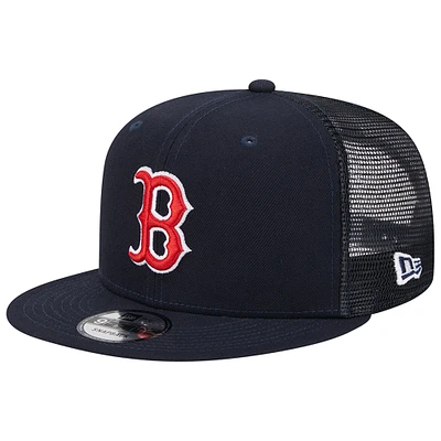 Men's New Era Navy Boston Red Sox Evergreen Trucker 9FIFTY Snapback Hat