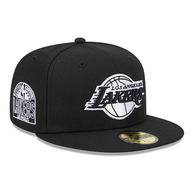 Men's New Era  Black Los Angeles Lakers Evergreen 59FIFTY Fitted Hat