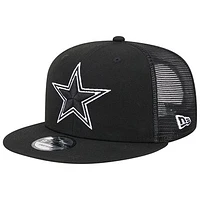 Men's New Era Black Dallas Cowboys Main Trucker 9FIFTY Snapback Hat Main Trucker 9FIFTY Snapback Hat