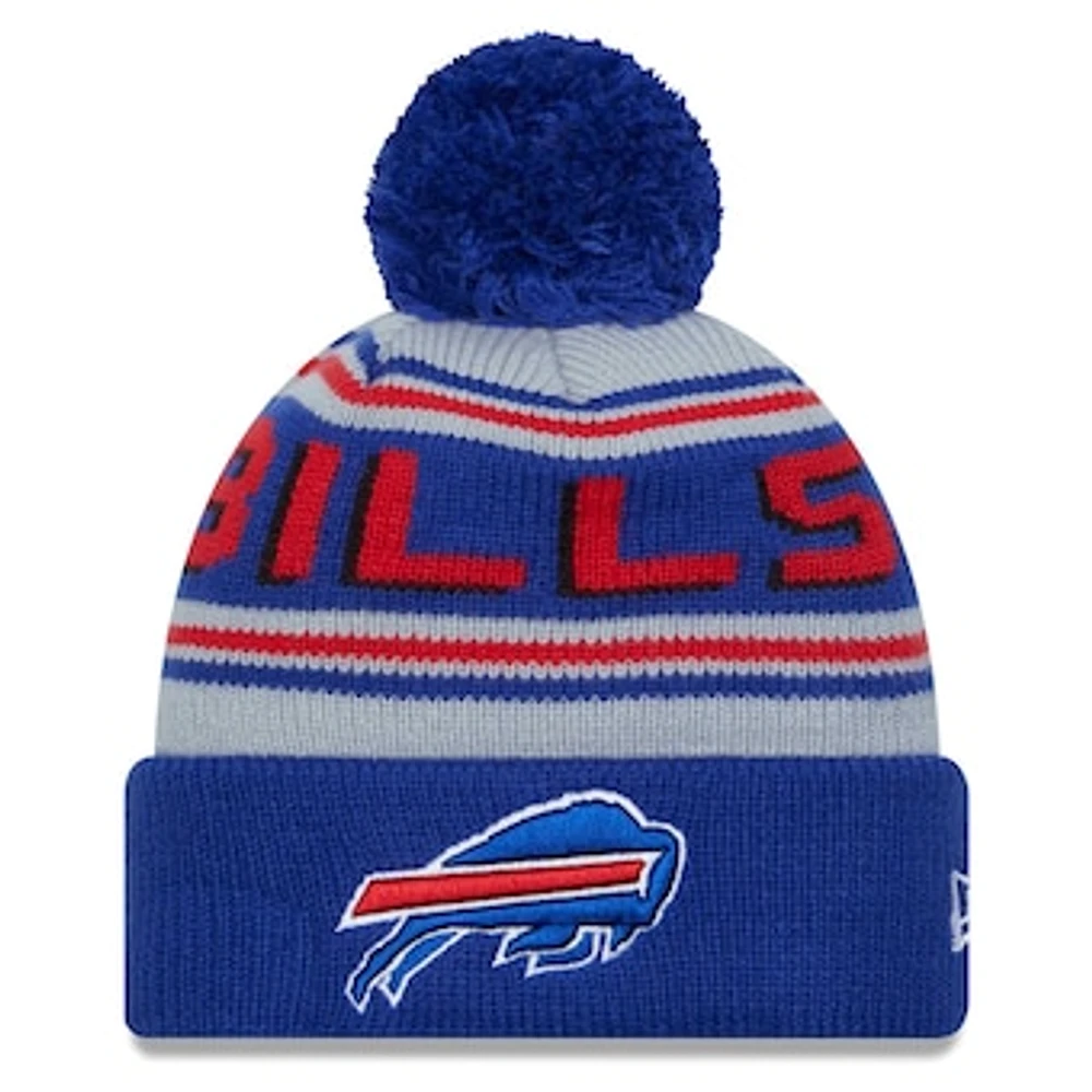 Men's New Era Royal Buffalo Bills Main Cuffed Knit Hat with Pom