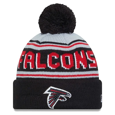 Men's New Era Black Atlanta Falcons Main Cuffed Knit Hat with Pom