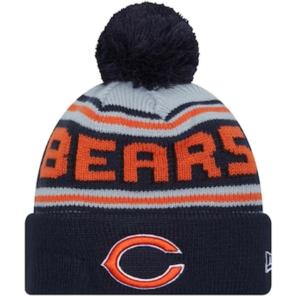 Men's New Era Navy Chicago Bears Main Cuffed Knit Hat with Pom