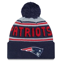 Men's New Era Navy New England Patriots Main Cuffed Knit Hat with Pom