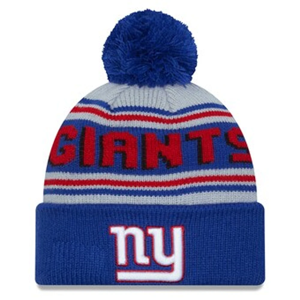 Men's New Era Royal New York Giants Main Cuffed Knit Hat with Pom