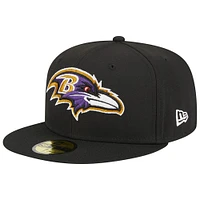 Men's New Era Black Baltimore Ravens Evergreen 59FIFTY Fitted Hat