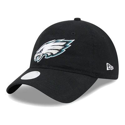 Women's New Era Black Philadelphia Eagles Main Core Classic 2.0 9TWENTY Adjustable Hat