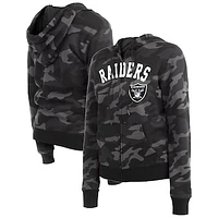 Women's New Era  Black Las Vegas Raiders Camo Full-Zip Hoodie