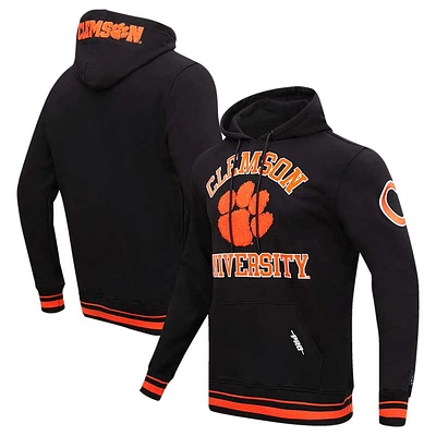 Men's Pro Standard Black Clemson Tigers Classic Stacked Logo Pullover Hoodie