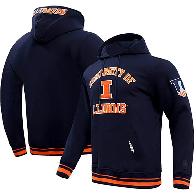 Men's Pro Standard Navy Illinois Fighting Illini Classic Stacked Logo Pullover Hoodie