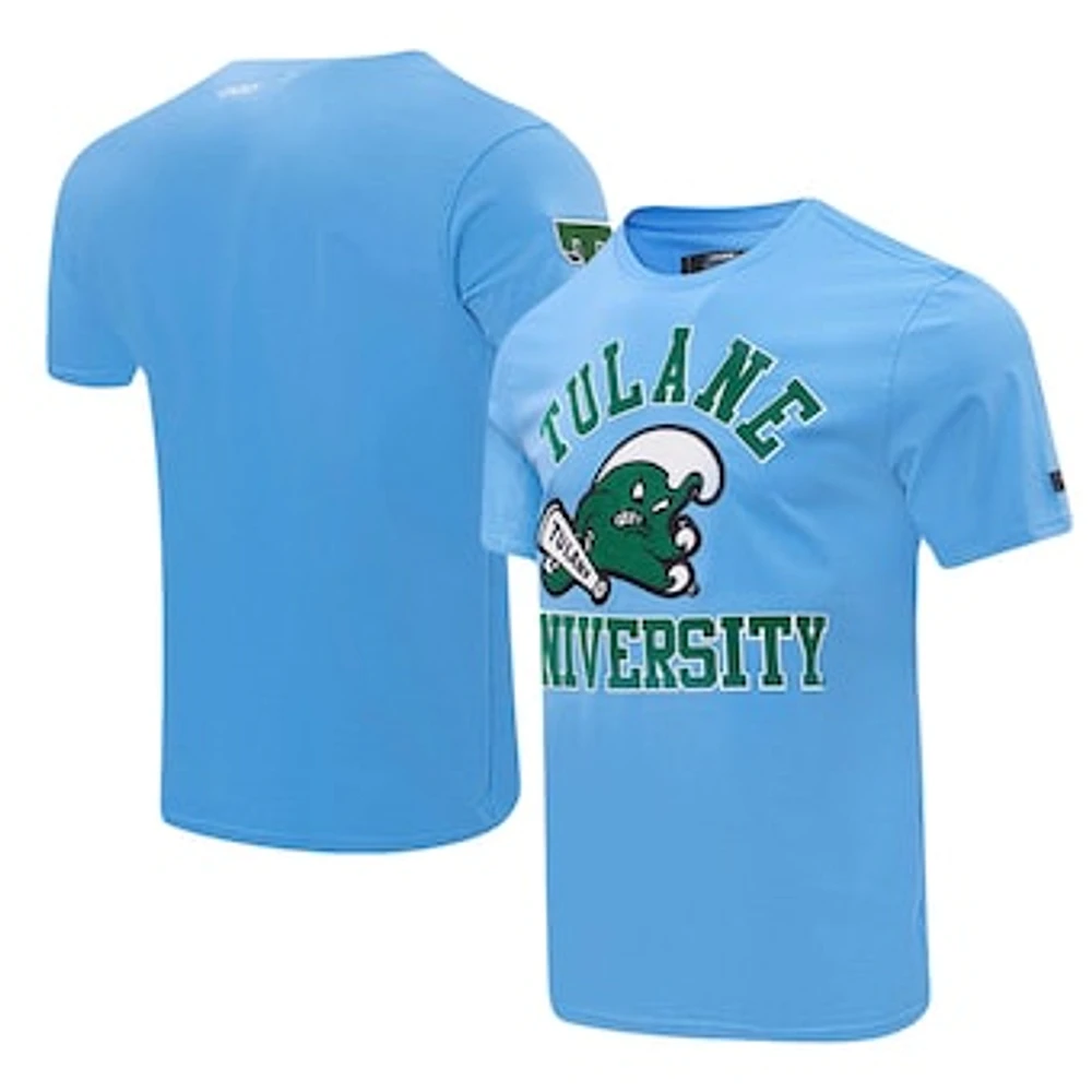 Men's Pro Standard Blue Tulane Green Wave Classic Stacked Logo T-Shirt