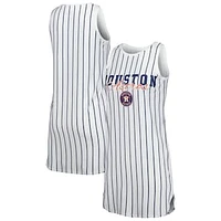 Women's Concepts Sport White Houston Astros Reel Pinstripe Knit Sleeveless Nightshirt