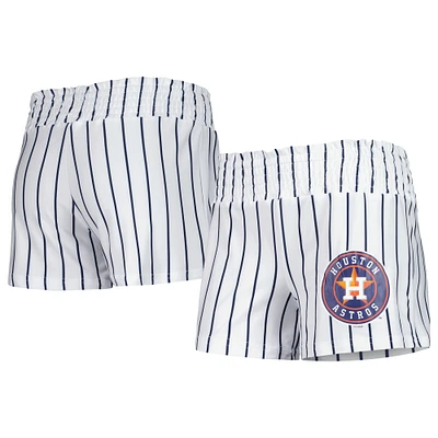 Women's Concepts Sport White Houston Astros Reel Pinstripe Sleep Shorts