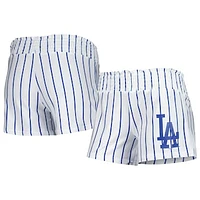 Women's Concepts Sport White Los Angeles Dodgers Reel Pinstripe Sleep Shorts