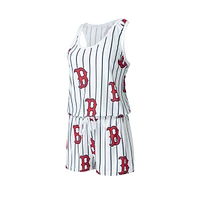 Women's Concepts Sport White Boston Red Sox Reel Pinstripe Knit Romper