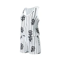 Women's Concepts Sport White San Francisco Giants Reel Pinstripe Knit Romper