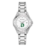 Women's Bulova Silver Dartmouth Big Green Stainless Steel Classic Sport Watch