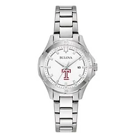 Women's Bulova Silver Temple Owls Stainless Steel Classic Sport Watch