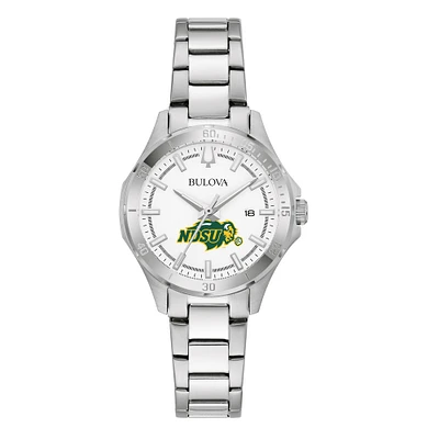 Women's Bulova Silver NDSU Bison Stainless Steel Classic Sport Watch