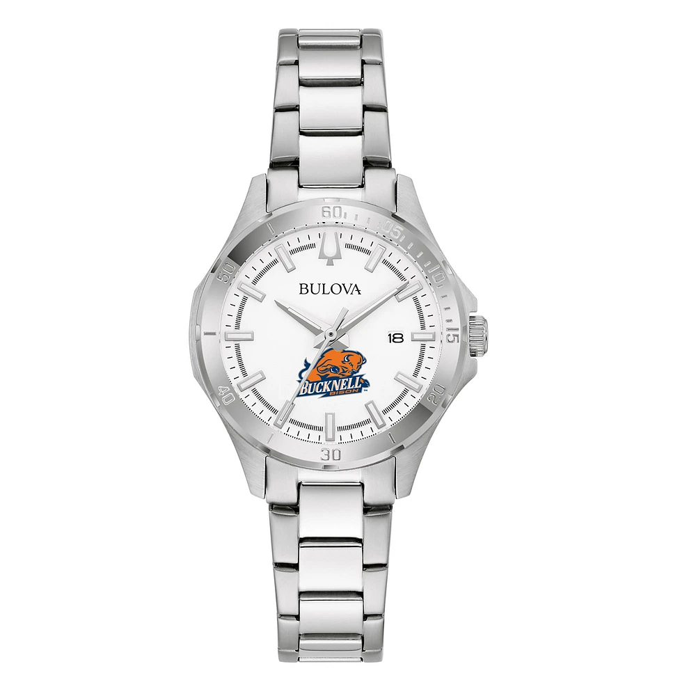 Women's Bulova Silver Bucknell Bison Stainless Steel Classic Sport Watch
