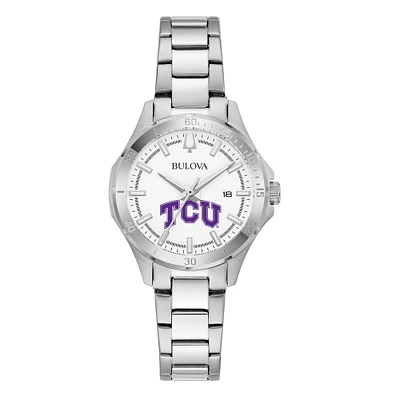 Women's Bulova Silver TCU Horned Frogs Stainless Steel Classic Sport Watch