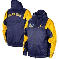 Men's Jordan Brand Navy Golden State Warriors Authentic Statement Edition Full-Zip Windbreaker