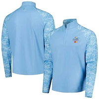 Men's FootJoy Light Blue Arnold Palmer Invitational Camo Color Block Raglan 1/4-Zip Jacket