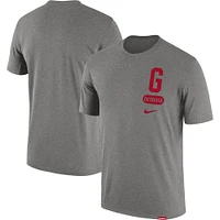 Men's Nike Heather Gray Georgia Bulldogs Campus Letterman Tri-Blend T-Shirt