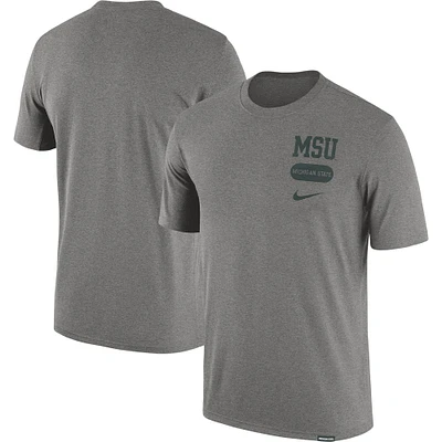 Men's Nike Heather Gray Michigan State Spartans Campus Letterman Tri-Blend T-Shirt