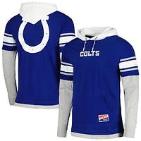Men's New Era Royal Indianapolis Colts Current Day Long Sleeve Hoodie T-Shirt