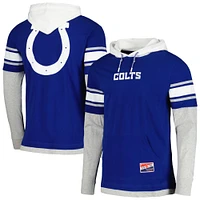 Men's New Era Royal Indianapolis Colts Current Day Long Sleeve Hoodie T-Shirt