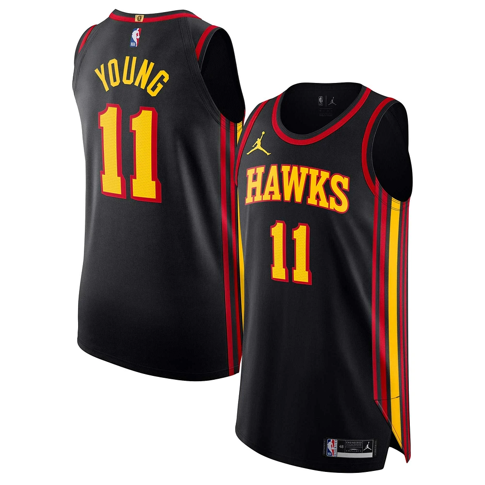 Men's Jordan Brand Trae Young Black Atlanta Hawks Authentic Player Jersey - Statement Edition