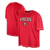Men's New Era  Scarlet San Francisco 49ers Third Down Big & Tall Puff Print T-Shirt